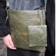 Messenger Medium Push through Bag Olive Green Leather